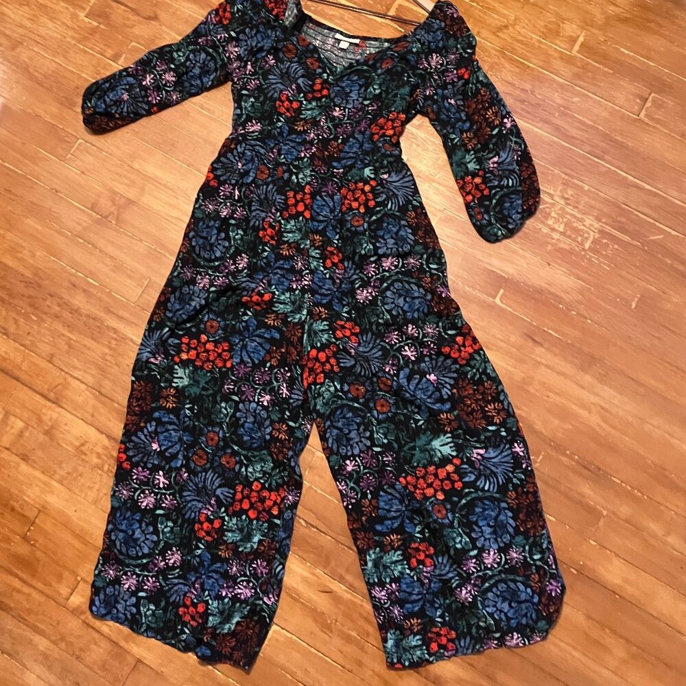 Knox Rose Smocked Back Floral Jumpsuit M